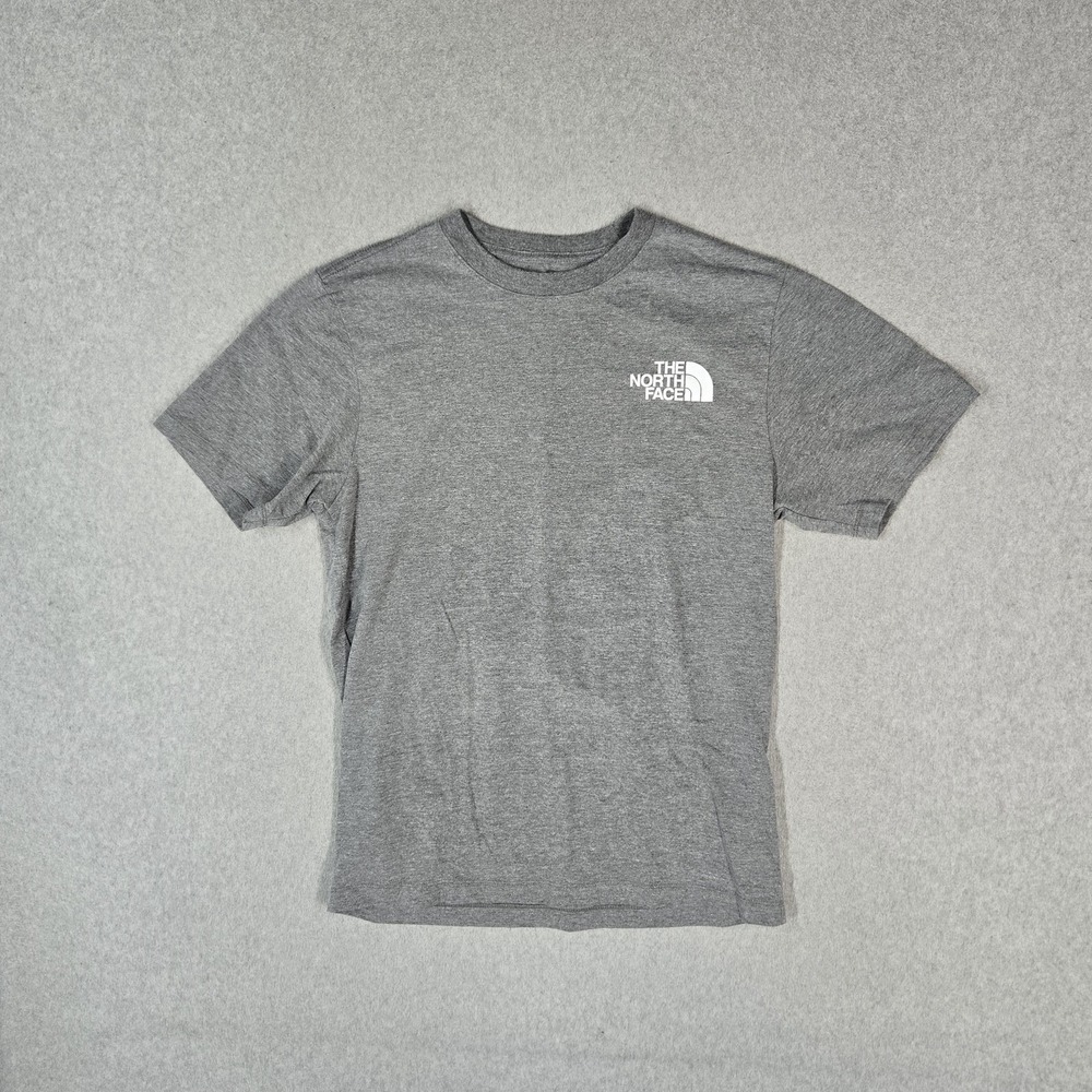 The North Face Men Shirt S Gray Mountain Graphic Logo Short Sleeve Print